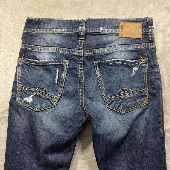 Silver Jeans Konrad Jeans Mens 30x32 Distressed Straight Leg Denim 925 Series - Picture 3 of 14